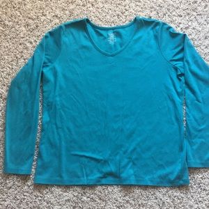 LL BEAN Teal Long Sleeve Shirt